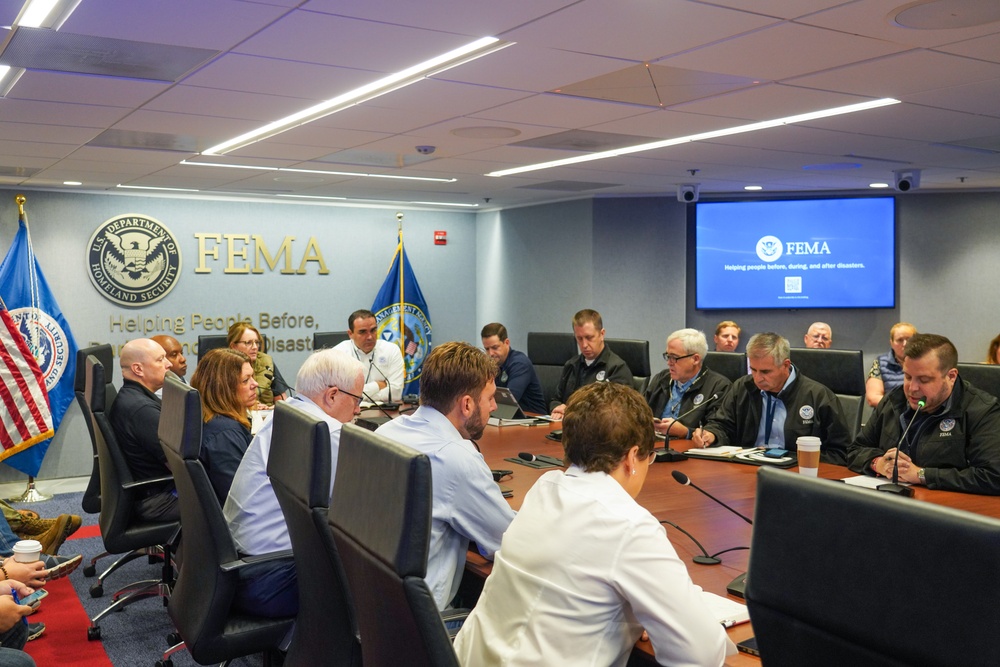 Operations teleconference connecting agencies during a complex response effort